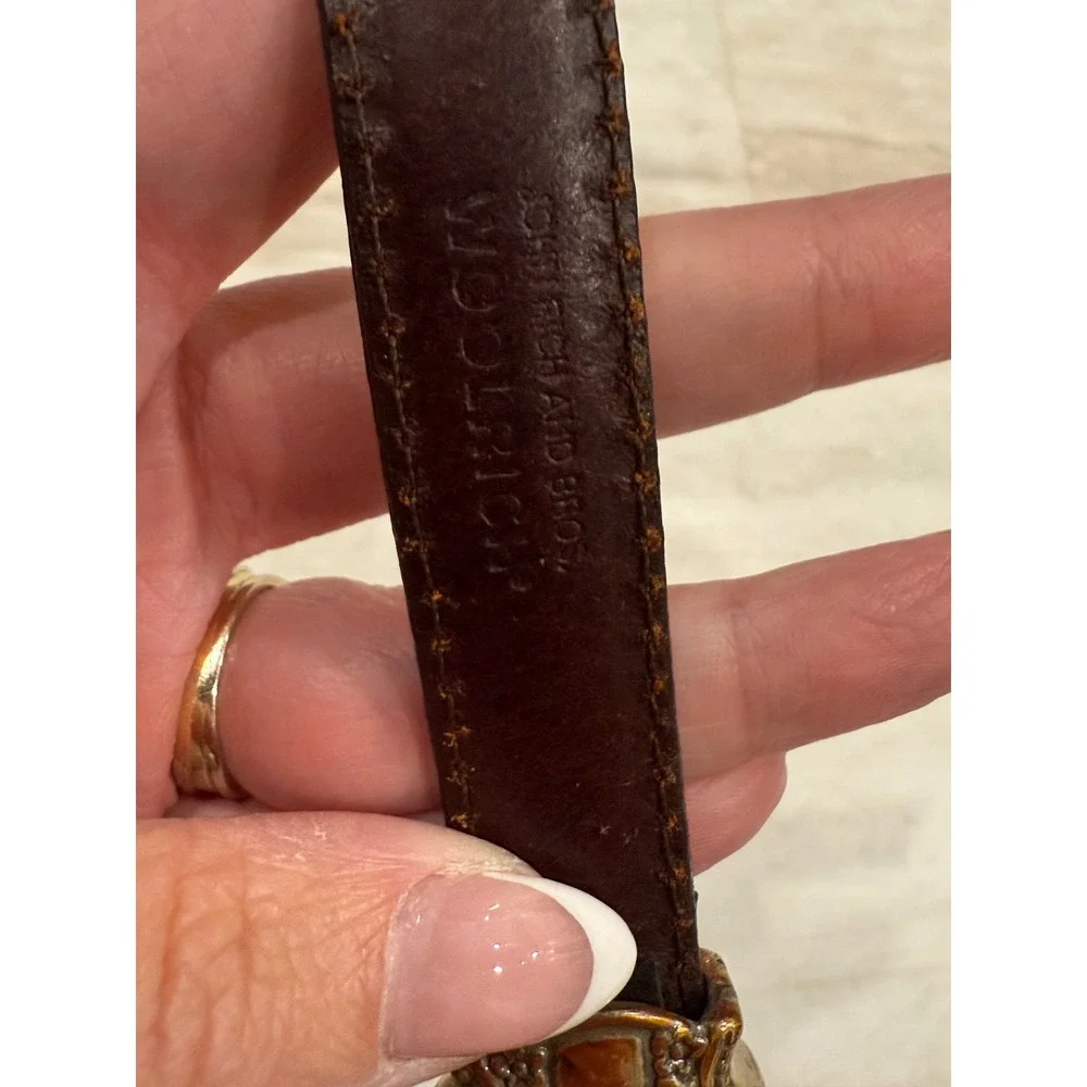 Vintage 90s John Rich and Bros. Woolrich Dark Brown Braided Leather Western Belt